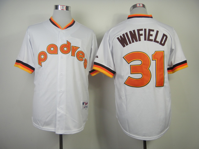 Men San Diego Padres 31 Winfield White Throwback 1984 MLB Jerseys